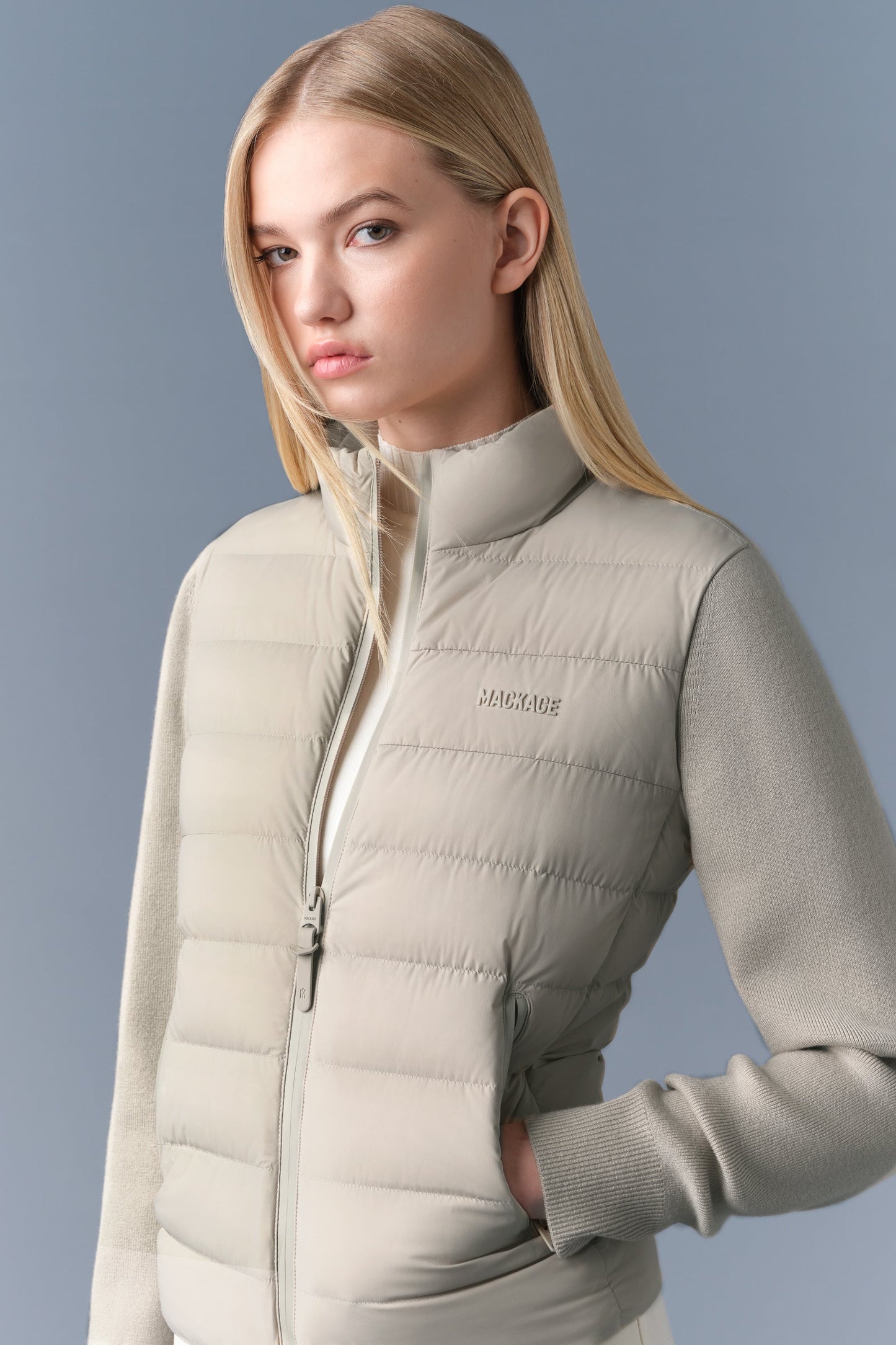 OCEANE-CITY Light down mixed-media jacket