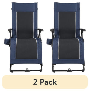 thumbnail video image 2 of (2 pack) Ozark Trail Quad Zero Gravity Lounger Camping Chair, Blue, Adult, 20.3lbs, 2 of 9