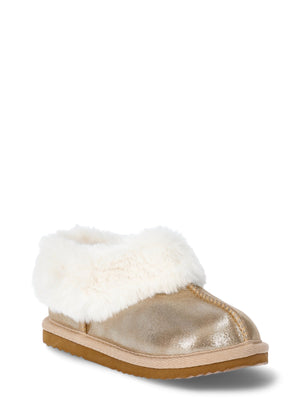 thumbnail image 1 of Wonder Nation Toddler Girls Slippers with Faux Fur Trim, Sizes 5/6-11/12, 1 of 5