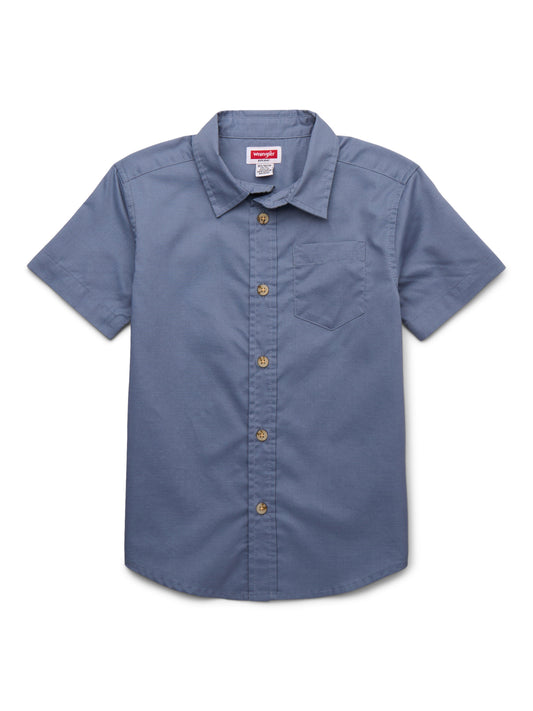Walmart Wrangler Boys Button-Up Short Sleeve Shirt, Sizes 4-16
