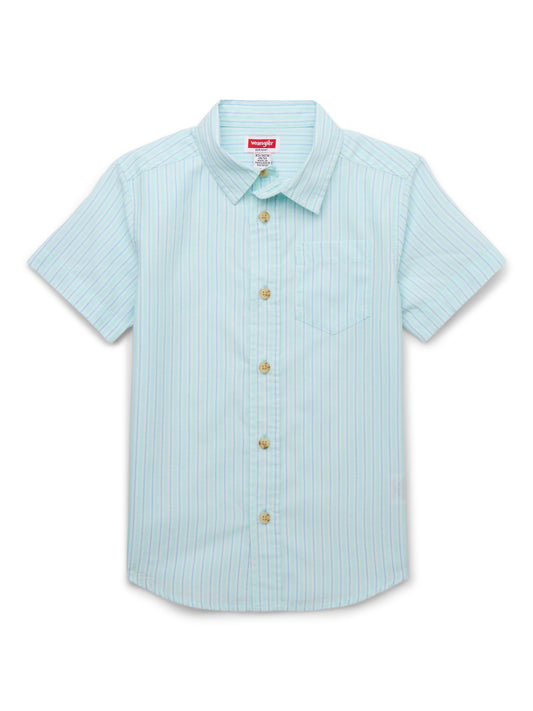 Walmart Wrangler Boys Button-Up Short Sleeve Shirt, Sizes 4-16