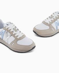 Microfiber sneakers with logo