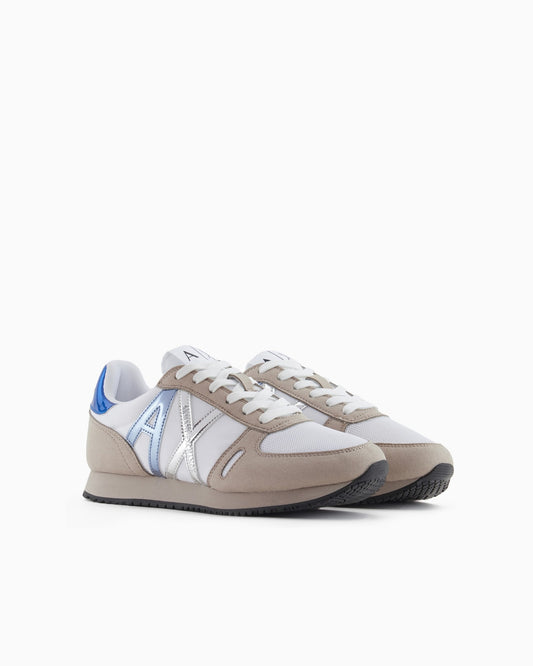 Microfiber sneakers with logo