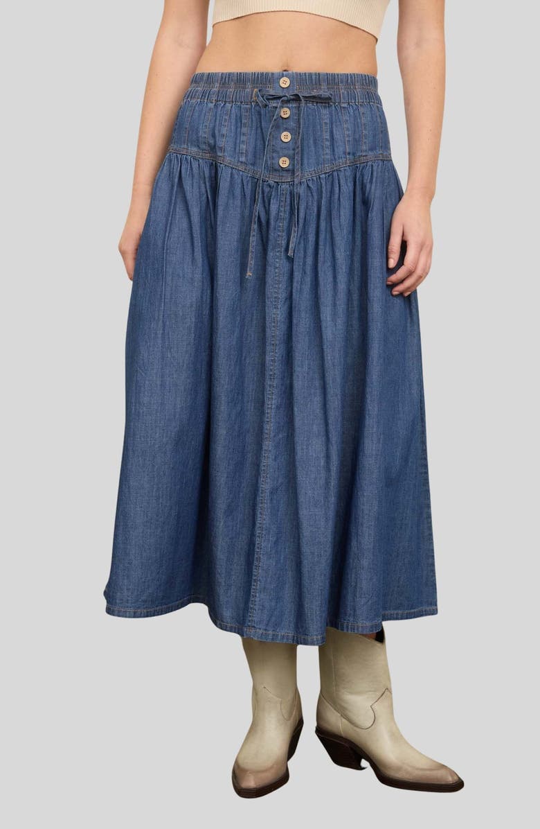 Blu Pepper Western Denim Maxi Skirt