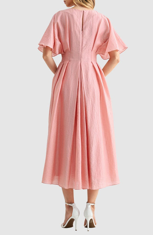 Mila Mae Short Sleeve Fit & Flare Maxi Dress