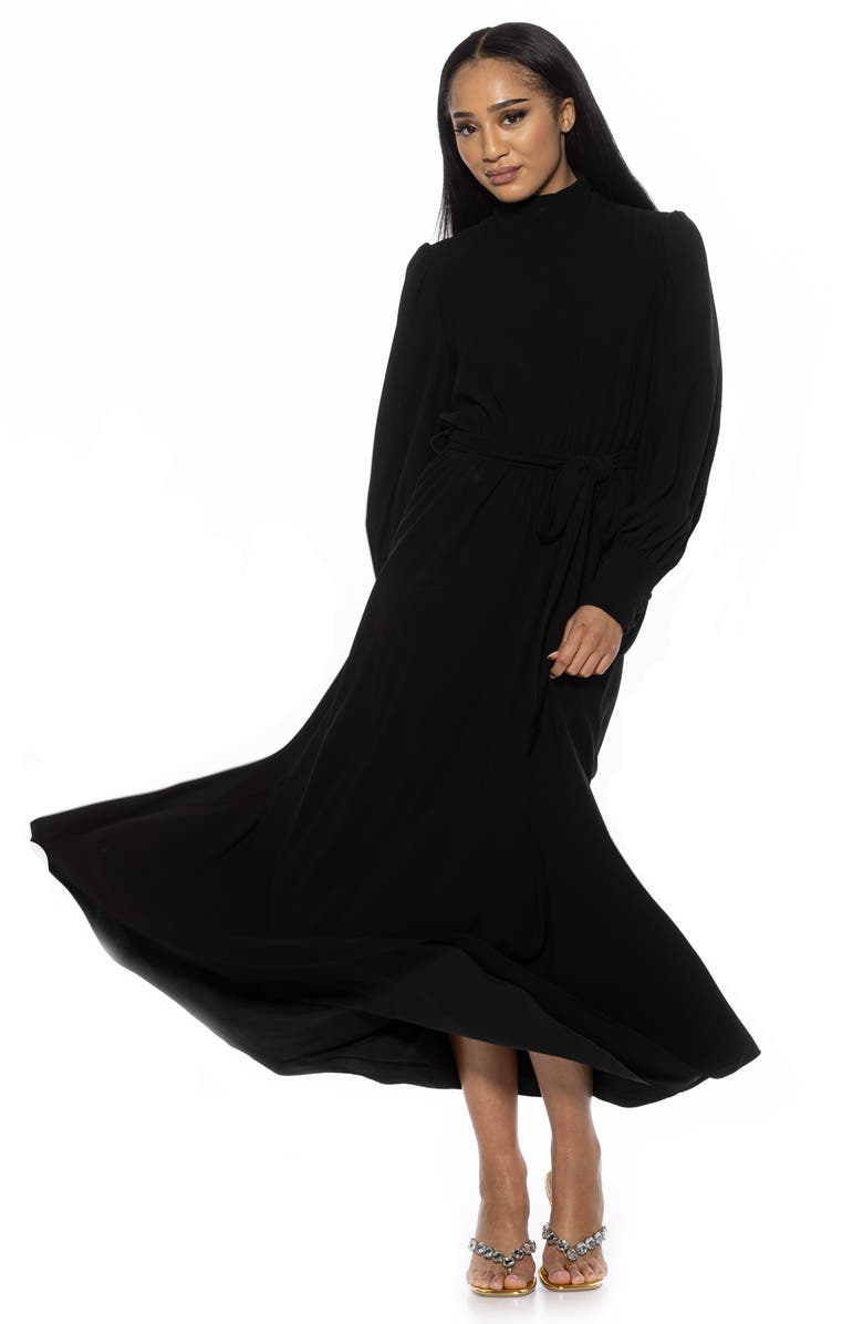 Alexia Admor Saliah Mockneck Blouson Sleeve Dress