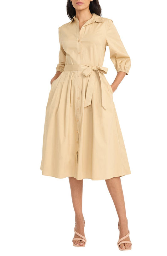 Maggy London Long Sleeve Midi Shirtdress