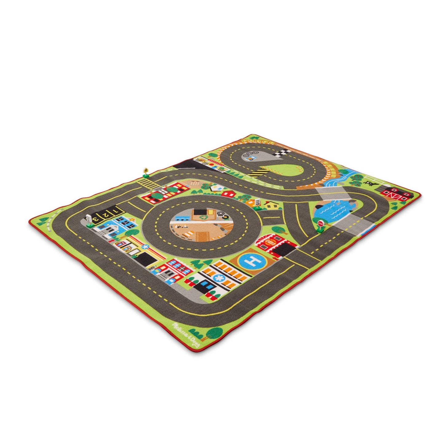 Walmart Melissa & Doug Jumbo Roadway Activity Rug, 4 Wooden Traffic Signs, 79"L X 60"W