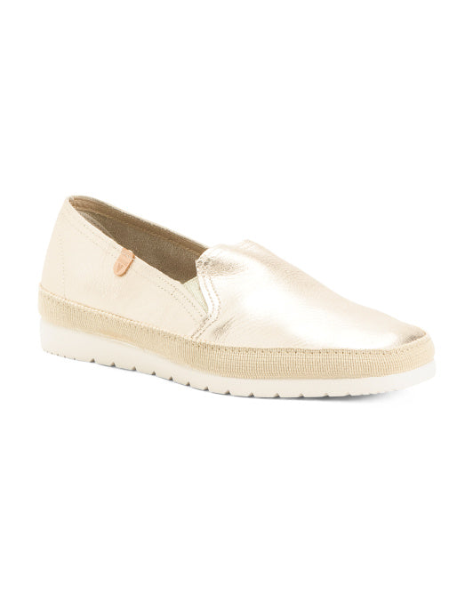 Made In Spain Leather Espadrille Flats