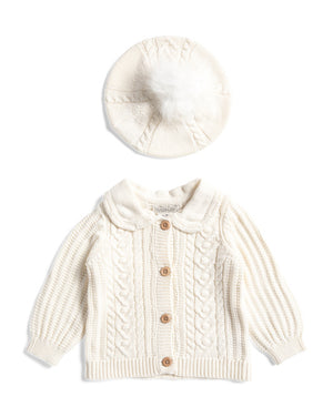 Infant Girls Cardigan With Beret