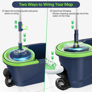 thumbnail image 4 of SUGARDAY Spin Mop and Bucket with Wringer Set for Floors Cleaning Heavy duty System, Green, 4 of 7