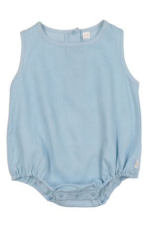 Pouf Kids' Denim Bodysuit, Main, color, Blue