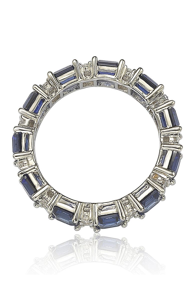 SUZY LEVIAN Sterling Silver Sapphire & Diamond Accent Eternity Band Ring