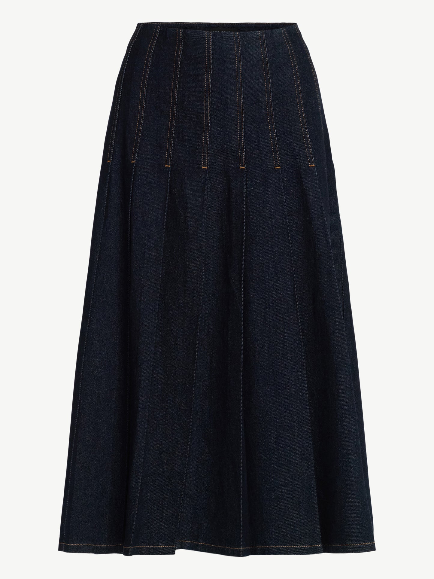 Walmart Free Assembly Women's and Women's Plus Stitch Pleated Denim Maxi Skirt, Size 0-28