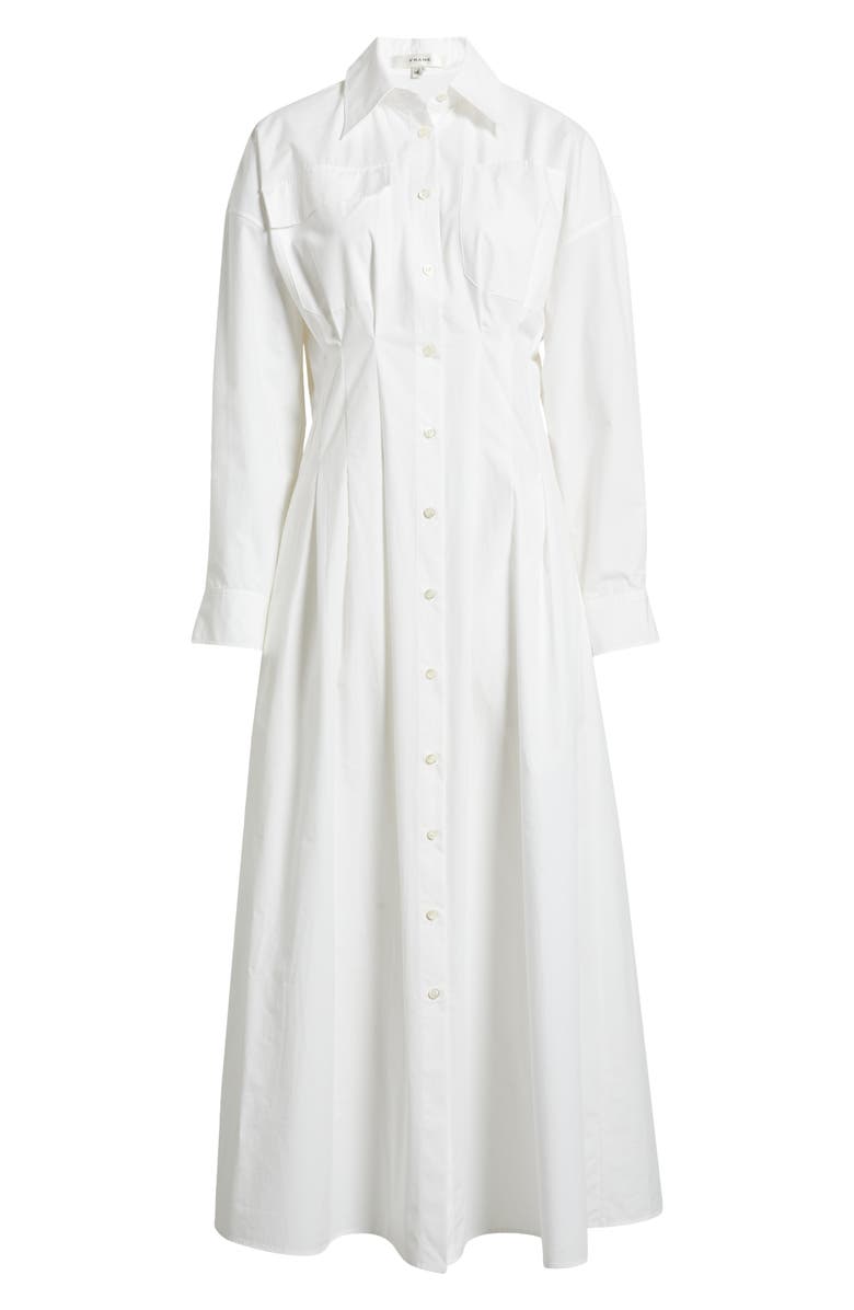 FRAME Nipped Long Sleeve Twill Maxi Dress