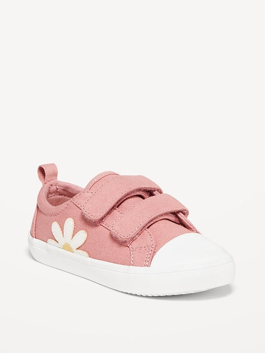 View large product image 1 of 4. Canvas Double Secure-Strap Sneakers for Toddler Girls