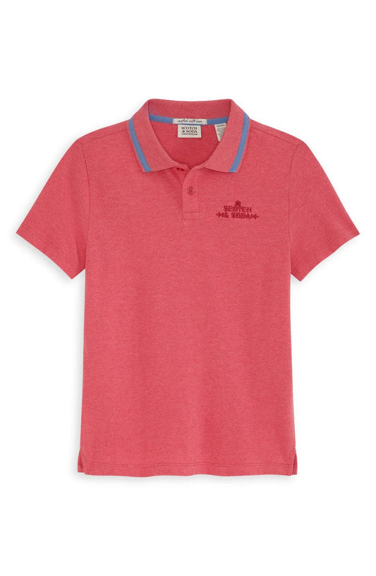 Scotch & Soda Kids' Heathered Cotton Piqué Polo