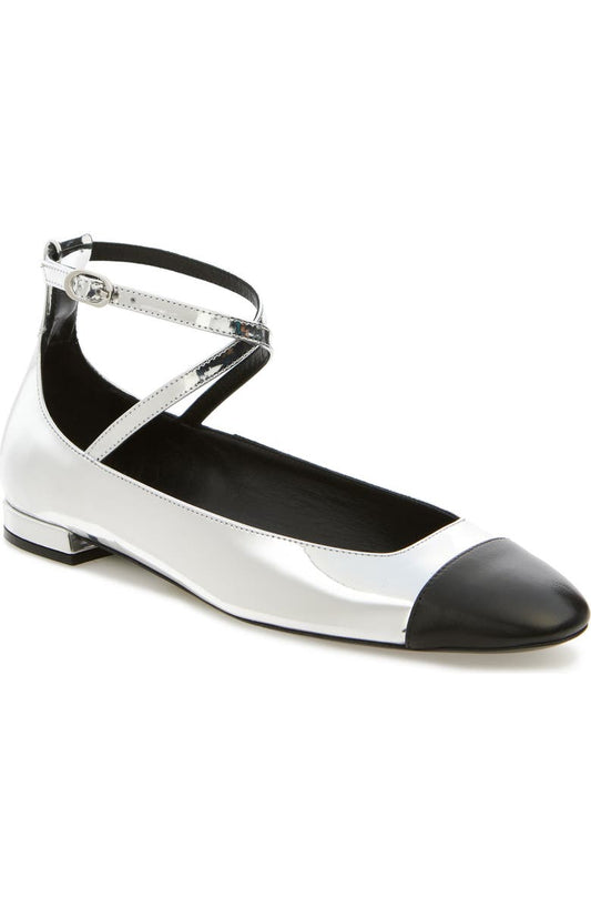 Stuart Weitzman Eden Cross Strap Ballet Flat (Women)
