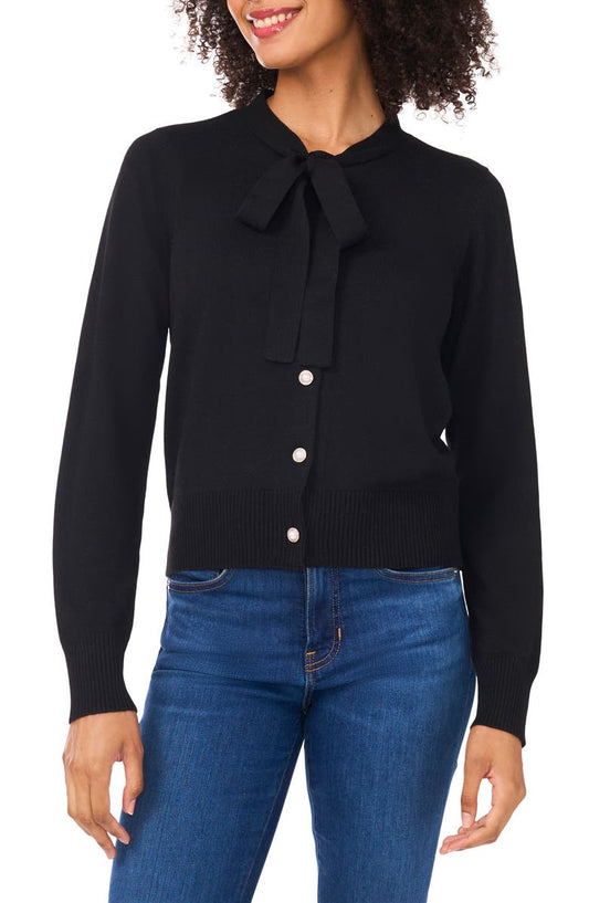 CeCe Tie Neck Cardigan