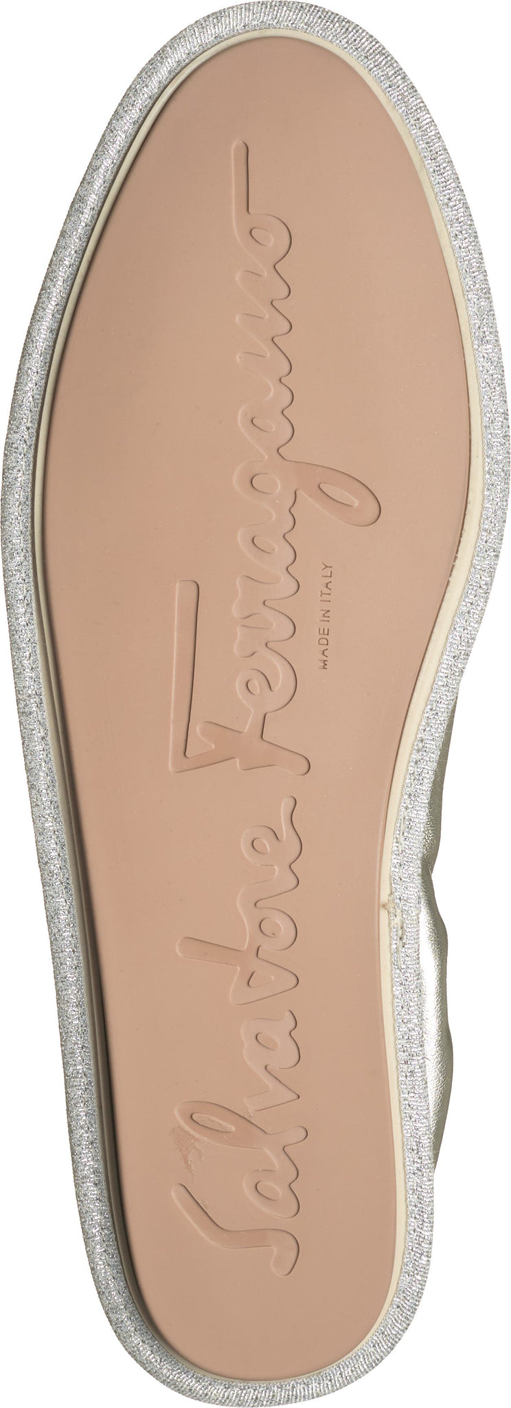 FERRAGAMO Varina Grosgrain Bow Flat, Alternate, color, Silver