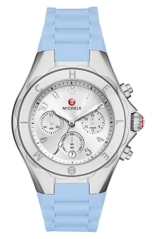 MICHELE Jellybean Silicone Strap Watch, 38mm