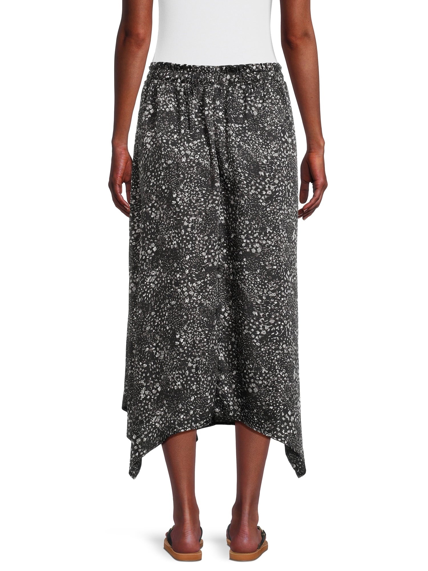 Time and Tru Women's Handkerchief Hem Midi Skirt with Drawcord, Sizes XS-XXL - image 3 of 5