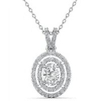 Walmart Cate & Chloe Zelda 18k White Gold Plated Pendant Necklace with Simulated Diamond Crystal for Women