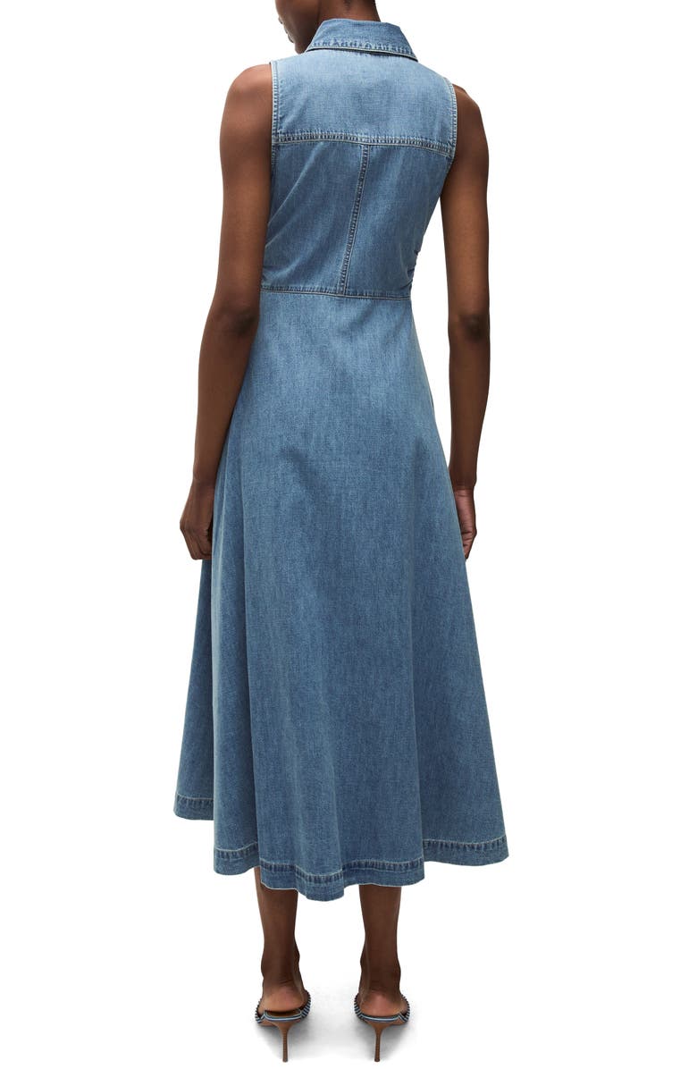 Veronica Beard Fuller Sleeveless Denim Midi Shirtdress