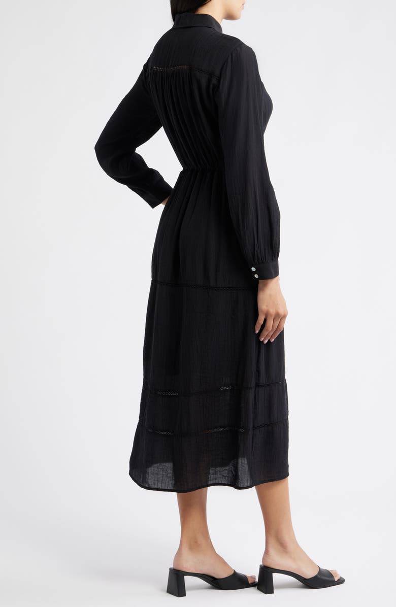 Cloth & Stone Ladder Stitch Long Sleeve Midi Shirtdress