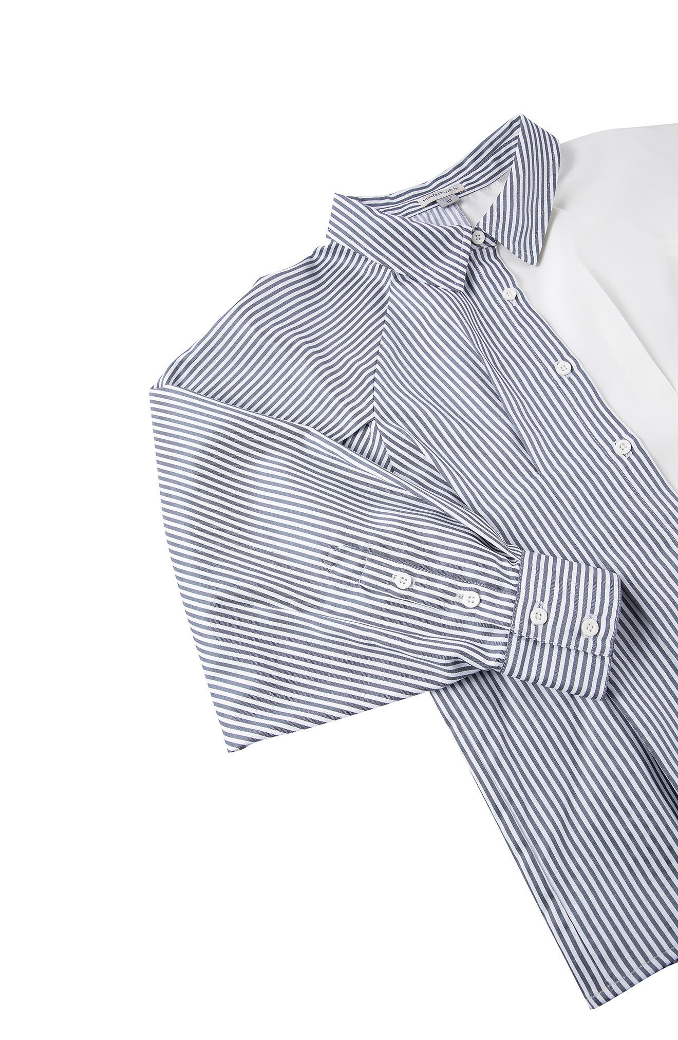 Habitual Kids' Coloblock Stripe Shirt, Alternate, color, Blue/ White Multi
