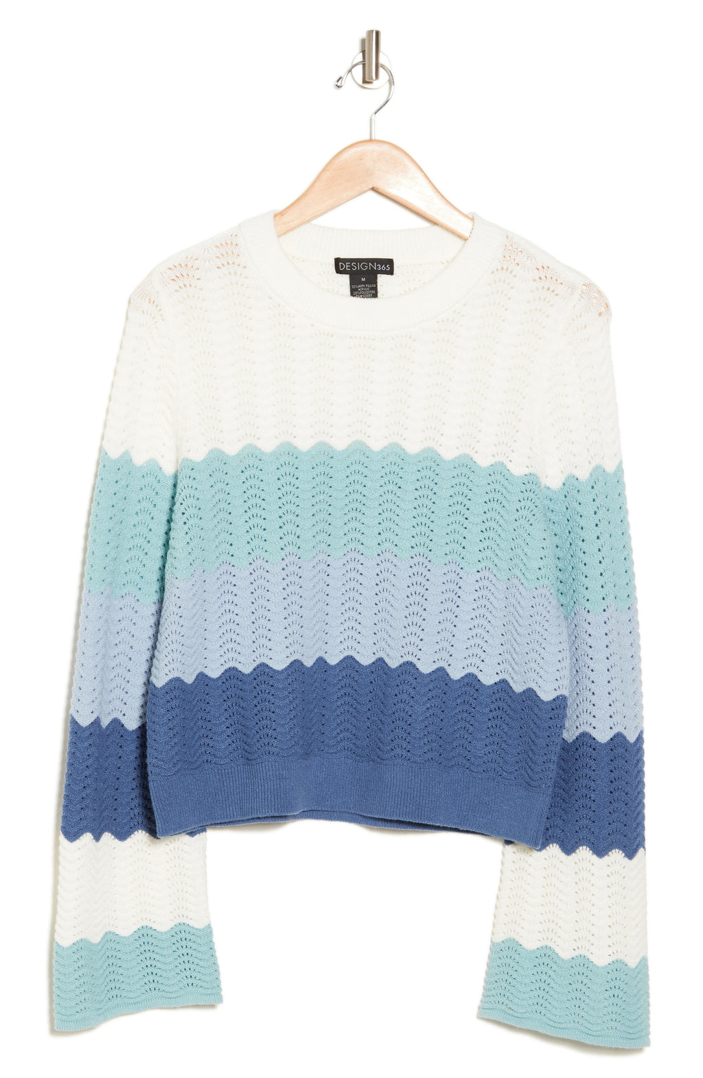 Design History Colorblock Pointelle Sweater, Alternate, color, Sky Blue
