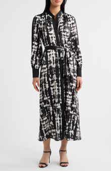 Flutter Sleeve Pleated Midi Dress