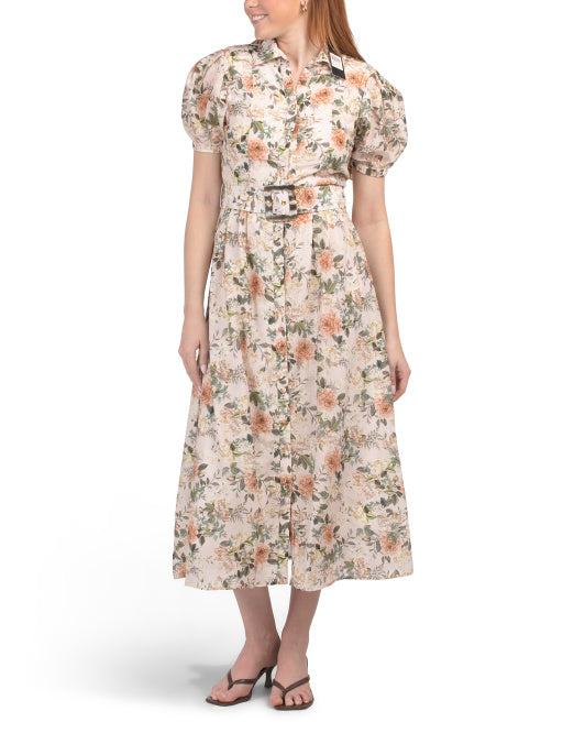 AQUA BLU Silk Blend Audrey Maxi Dress