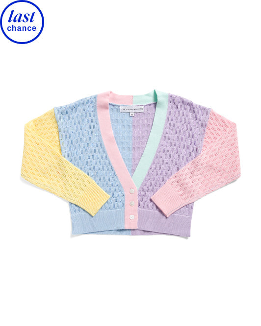 CENTRAL PARK WEST Big Girls Pointelle Cardigan