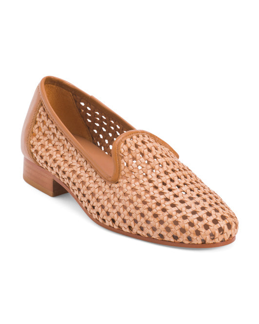 J. MCLAUGHLIN Made In Spain Woven Loafers With Leather Panels