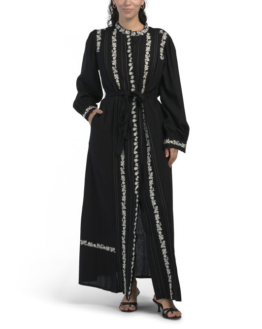 SOLITAIRE Long Sleeve Embroidered Maxi Dress