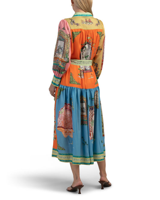 NANCY YANG Printed Shirt Gown