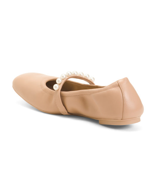 STUART WEITZMAN Made In Spain Leather Goldie Ballet Flats