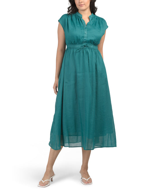 ELAN Button Front Maxi Dress
