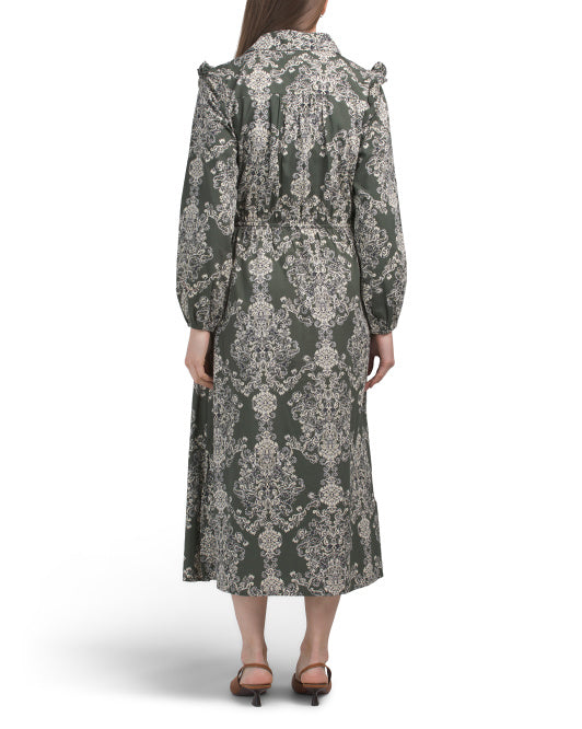 LEA Long Sleeve Floral Maxi Dress