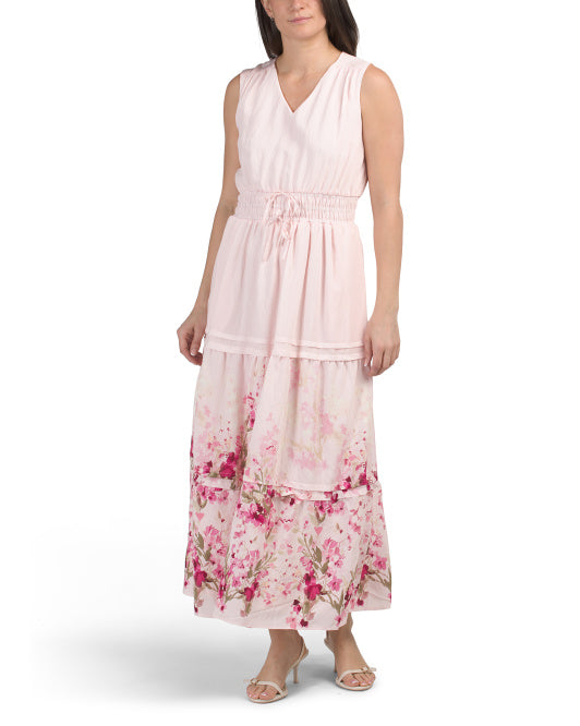 RACHEL ZOE Border Print Floral Maxi Dress