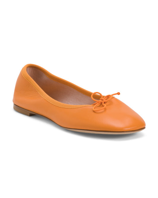 PROSPERINE Made In Italy Leather Ballerina Flats
