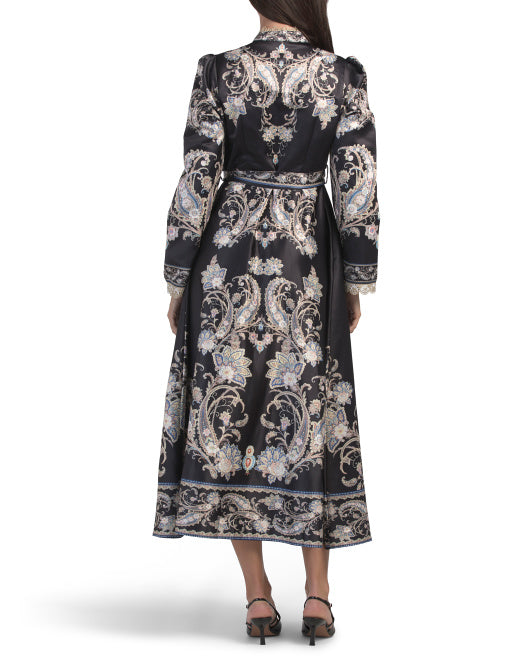 NANCY YANG Paisley Print Maxi Dress