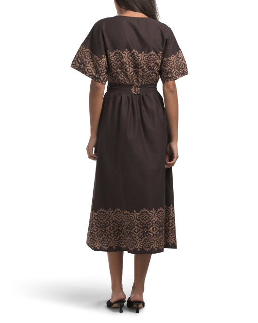 MV Made In Italy Short Sleeve Printed Maxi Dress