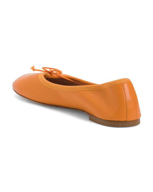 PROSPERINE Made In Italy Leather Ballerina Flats