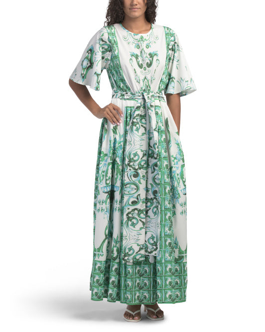 NANCY YANG Printed Shirt Dress