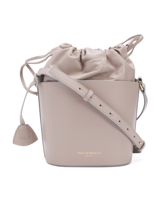 BRUNO MAGLI Made In Italy Leather Martina Drawstring Bucket Bag