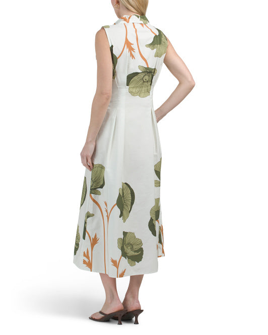 BELLAMBRA Made In Italy Sleeveless Maxi Shirt Dress
