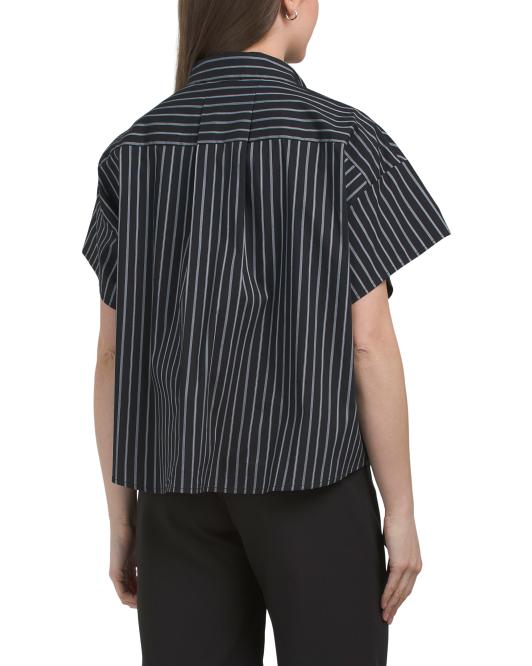 ELAN Short Sleeve Button Down Top