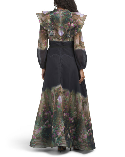 DALIA MACPHEE Long Sleeve Printed Dress